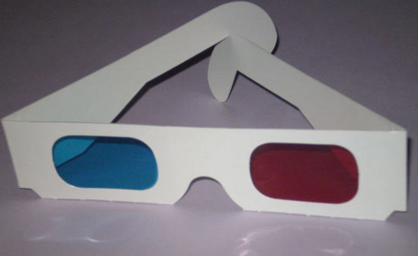 3d Engangsudgaven af de rød/grønne 3D briller