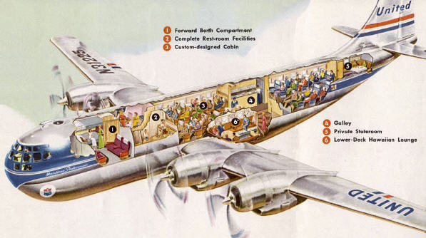 b377_04 Cutaway tegning af en United Boeing 377 Stratocruiser
