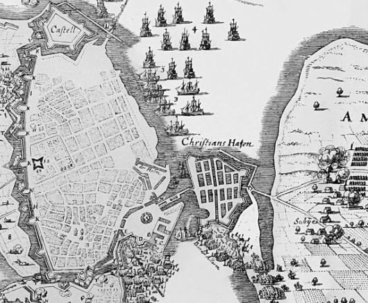 chr_1659 København i 1659 med det nye Christianshavn og Revshaleholm