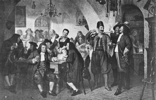 kaffe03 Hof zur Blauen Flasche et tidligt kaffehus i Wien - omkring 1683