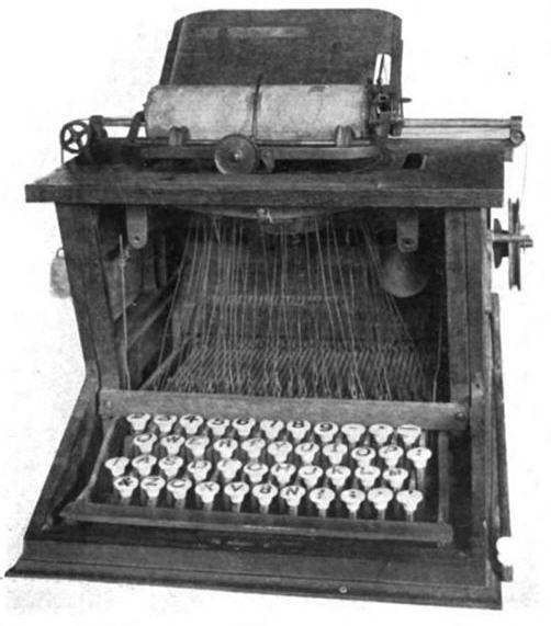 kb03 Original Sholes prototype med QWERTY layout