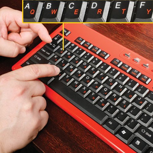 keyb Hunt and Peck keyboard, med både QWERTY/alfabetisk layout