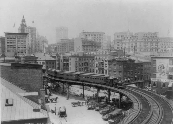 ny017 Højbane i New York - 1896