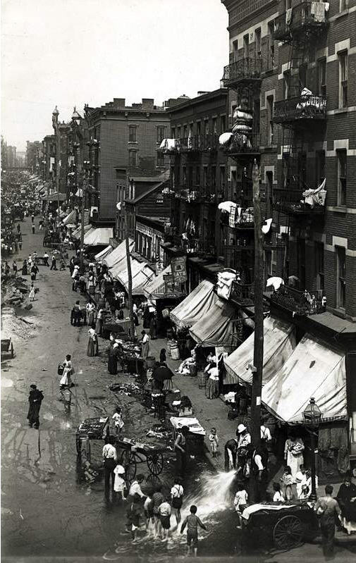 Lejekaserner Hester Street på Lower East Side i 1901