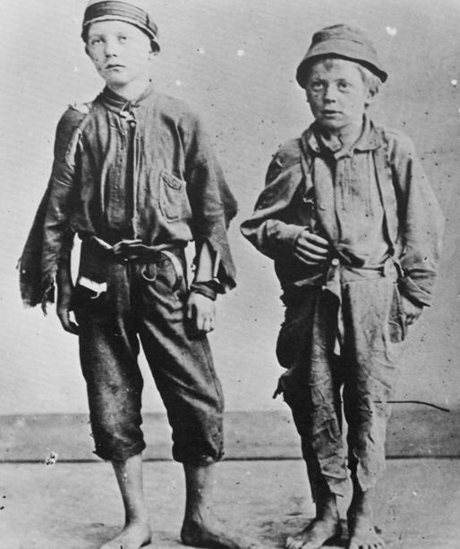 Gadebørn fra New York i slutningen af 1800tallet