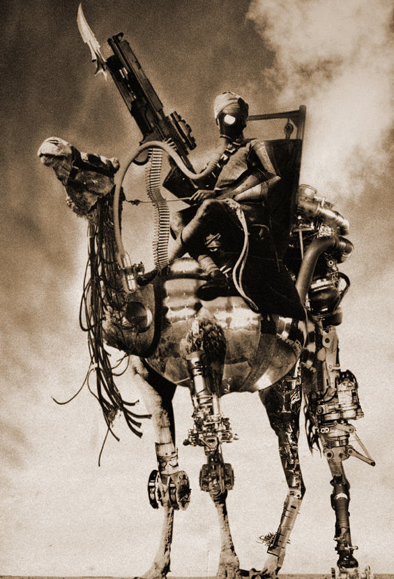 Touareg ørkenkriger med mekanisk kamel